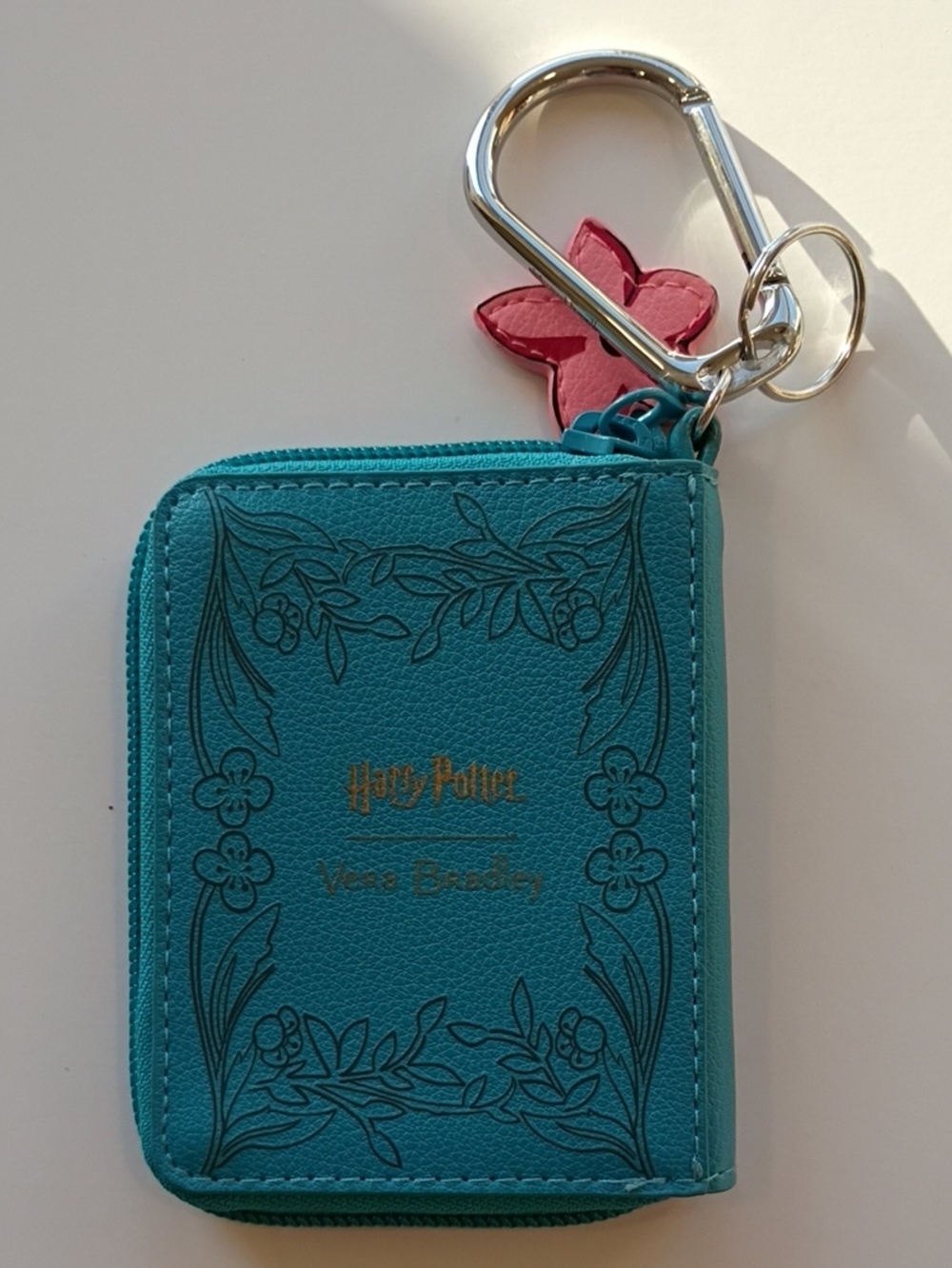 Harry Potter Wizarding World Floral Key Card Holder in Blue & Pink Like New